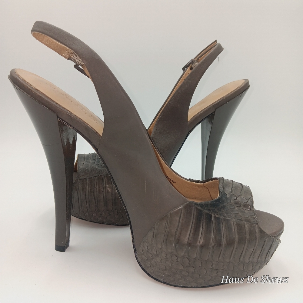L.A.M.B Nomad Peep Toe Slingback Platform Heels  Size 9